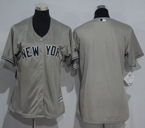 Yankees Blank Grey Women's Road Stitched MLB Jersey